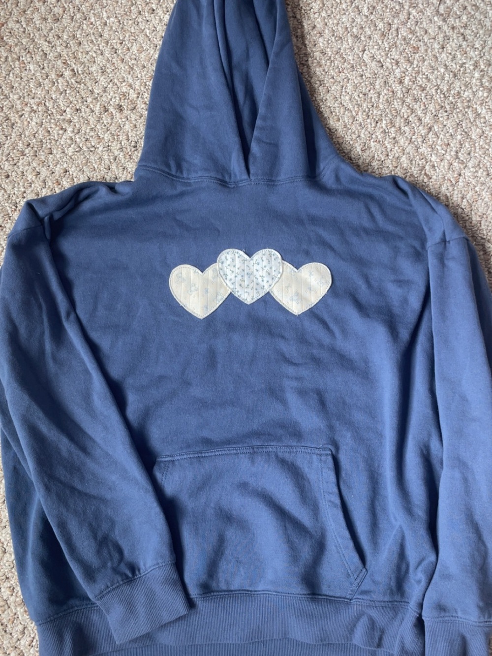 Navy Blue Heart Hoodie - Demetria collection